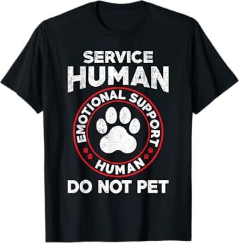 Service Dog Human Do Not Pet Funny Rescue Dog Owner Vintage T-Shirt