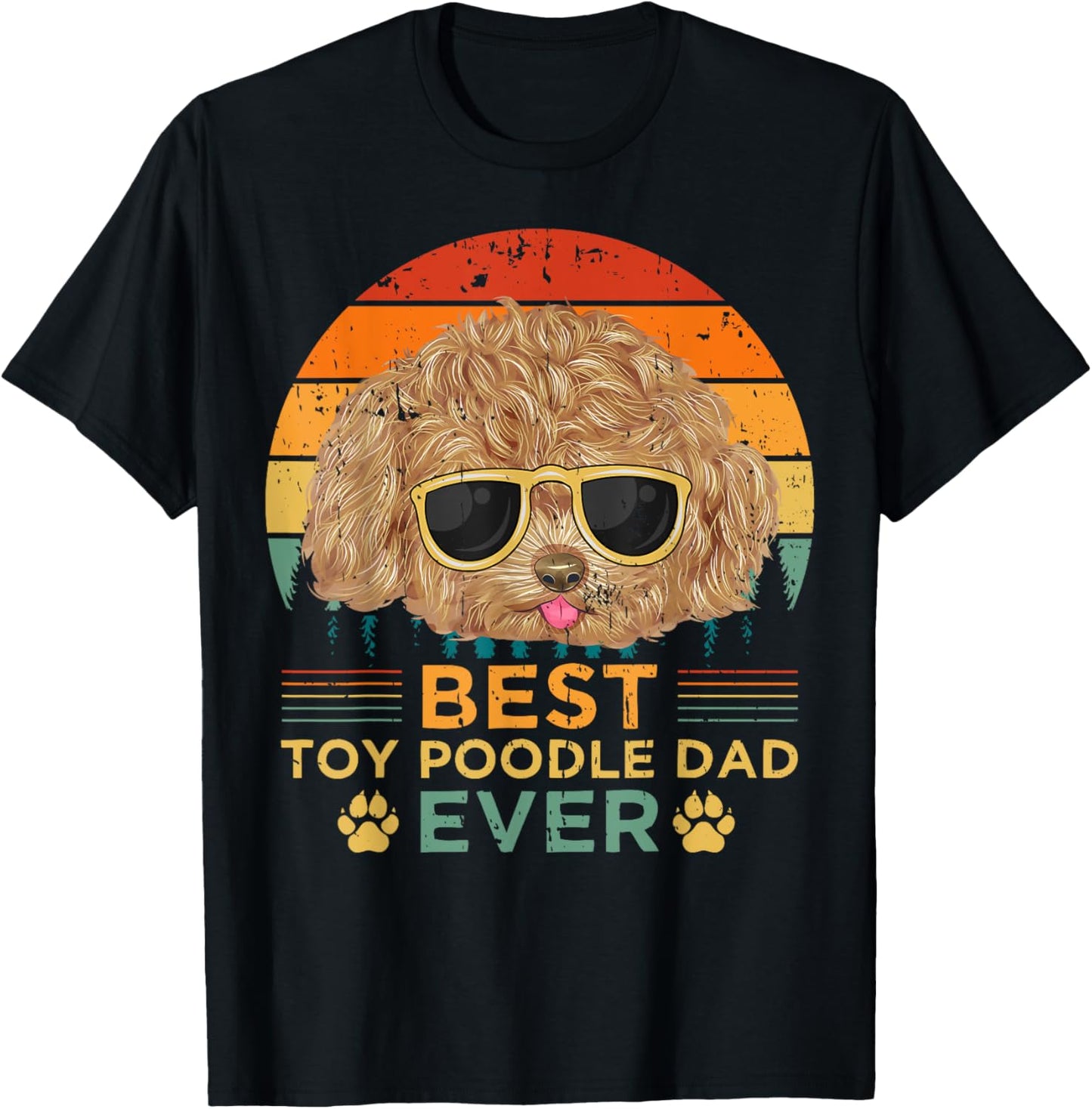 Best Toy Poodle Dad Ever Vintage Poodle Dog Father's Day T-Shirt