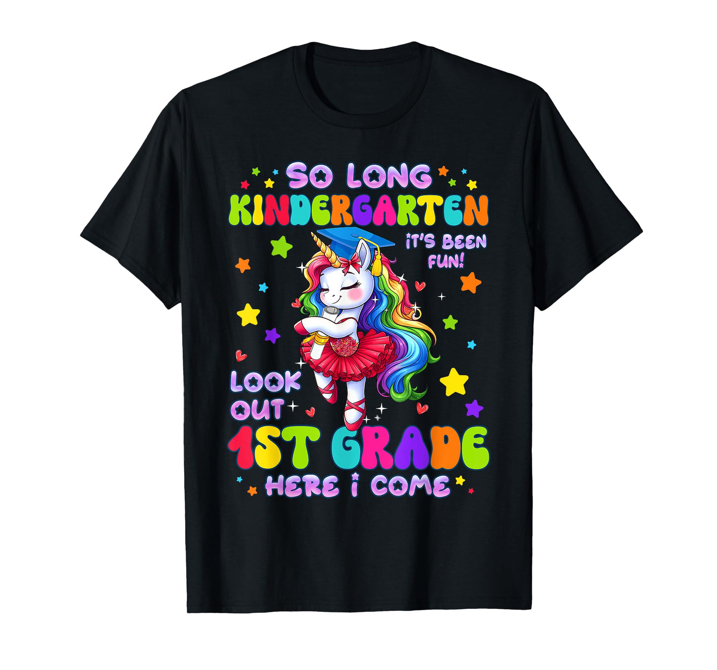 Kindergarten Graduation 2025 Graduate Girls Unicorn 1st Grad T-Shirt