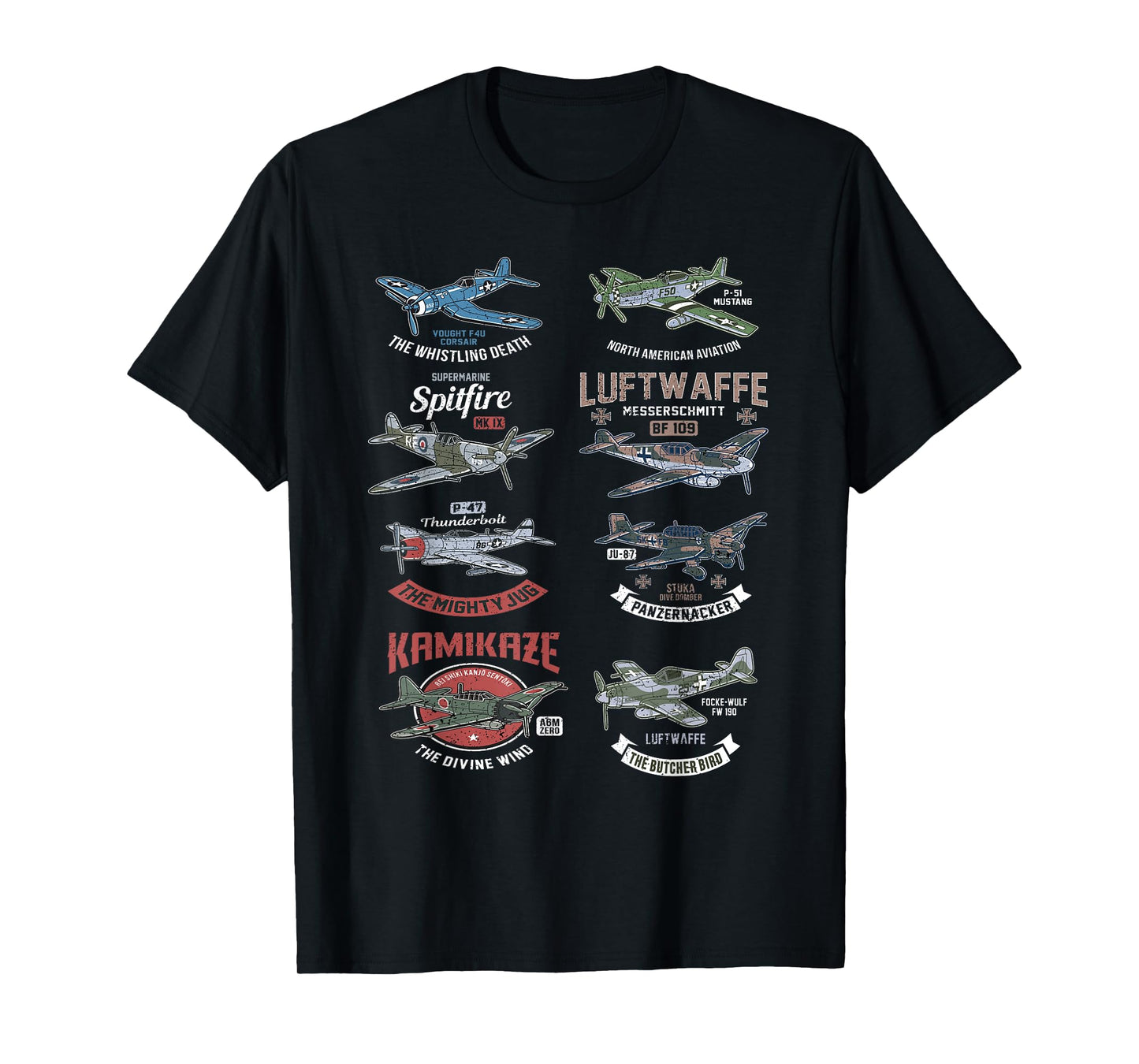 WW2 Planes Warbirds Warplanes F4U Corsair P-47 Thunderbolt T-Shirt