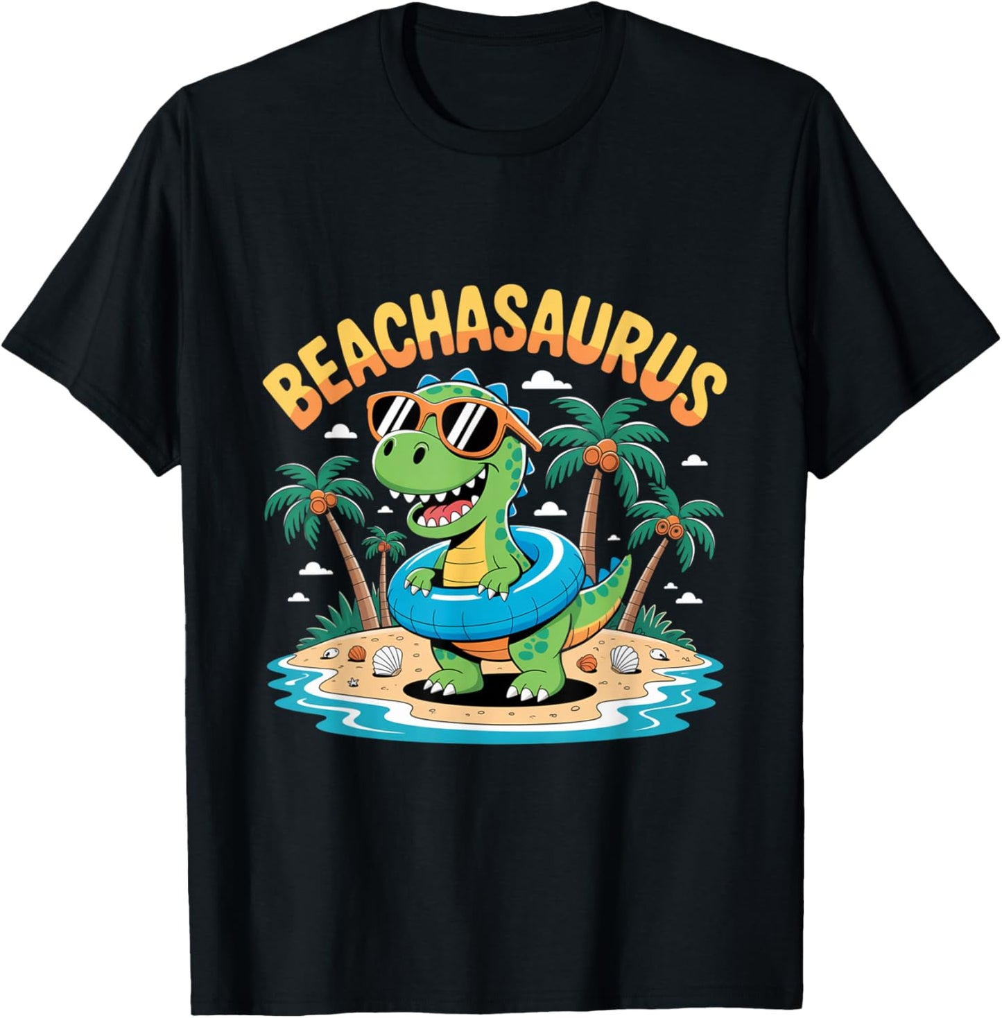Beachasaurus – Cute Summer Dino Island Cartoon Funny Design T-Shirt