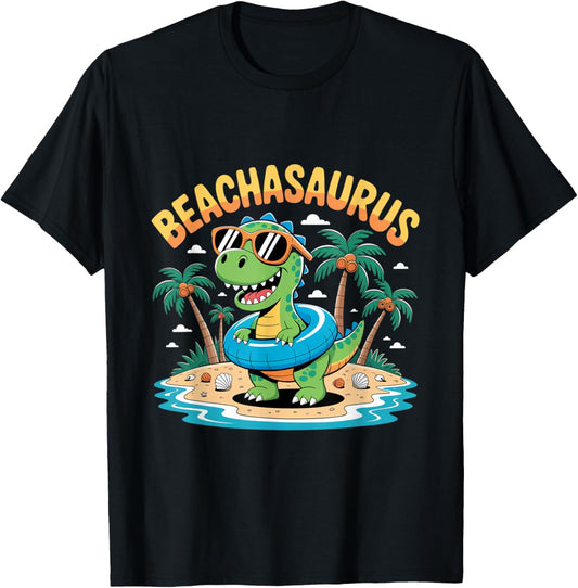 Beachasaurus – Cute Summer Dino Island Cartoon Funny Design T-Shirt