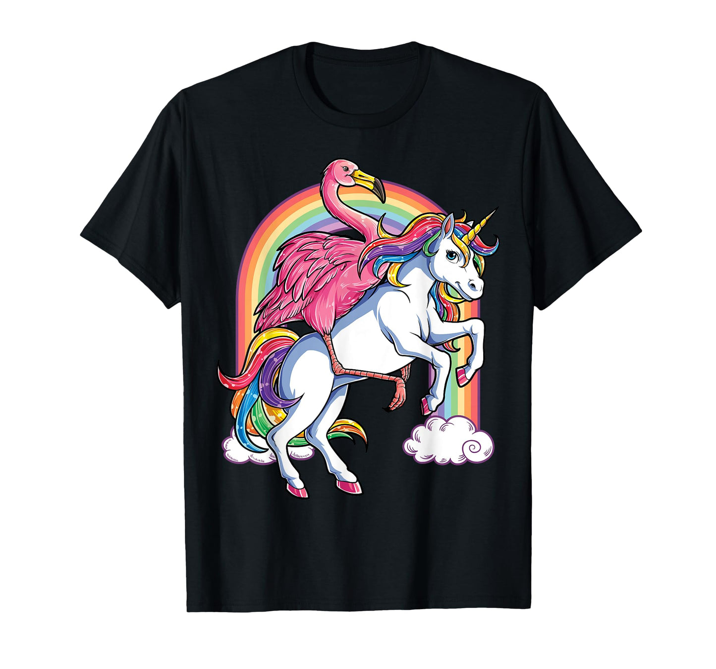 Pink Flamingo Unicorn T shirt Bird Lovers Squad Rainbow Gift T-Shirt