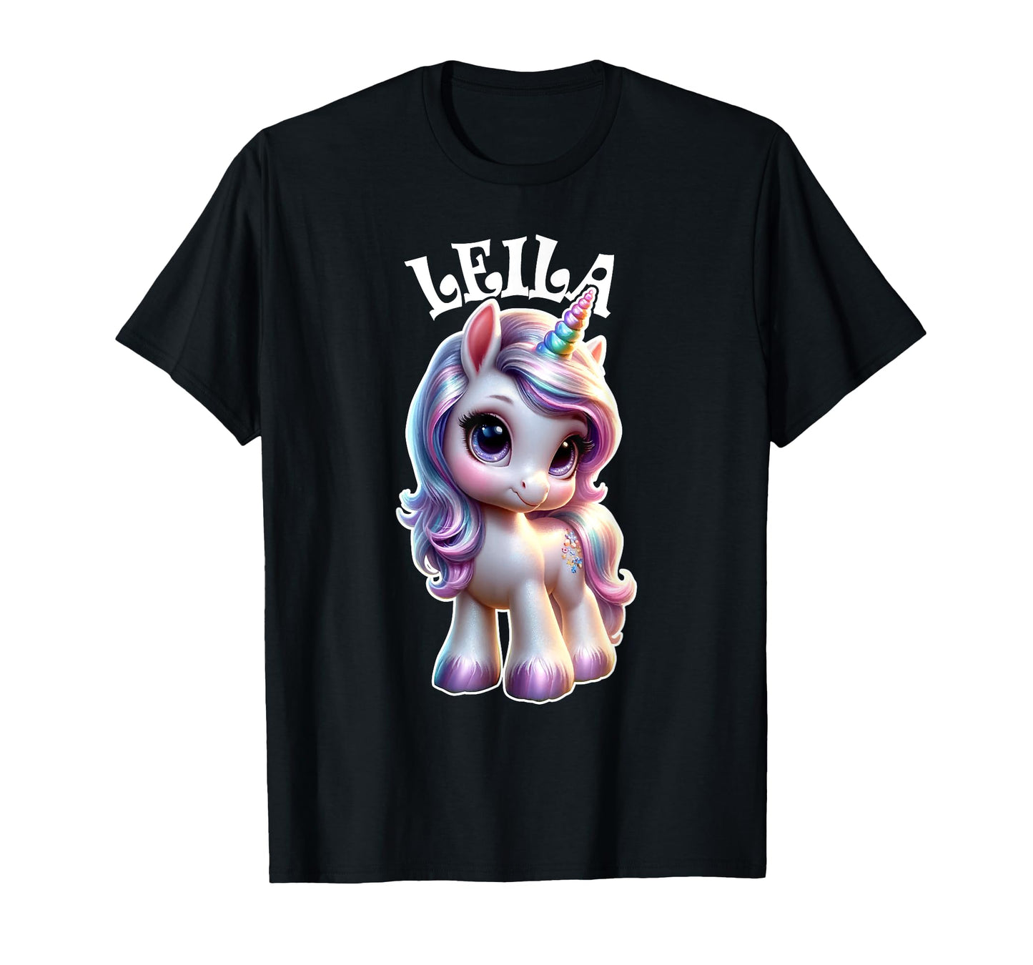 Leila Cute Unicorn Design for Girls Name Leila T-Shirt