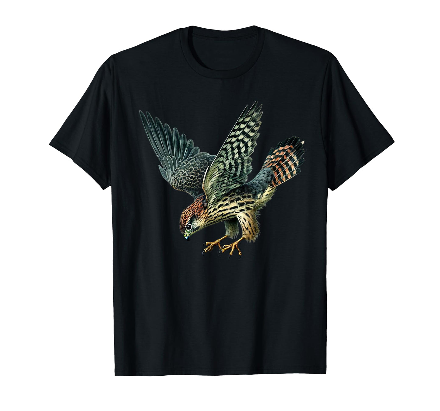 Watercolor Merlin Falcon Dive Wildlife Art T-Shirt