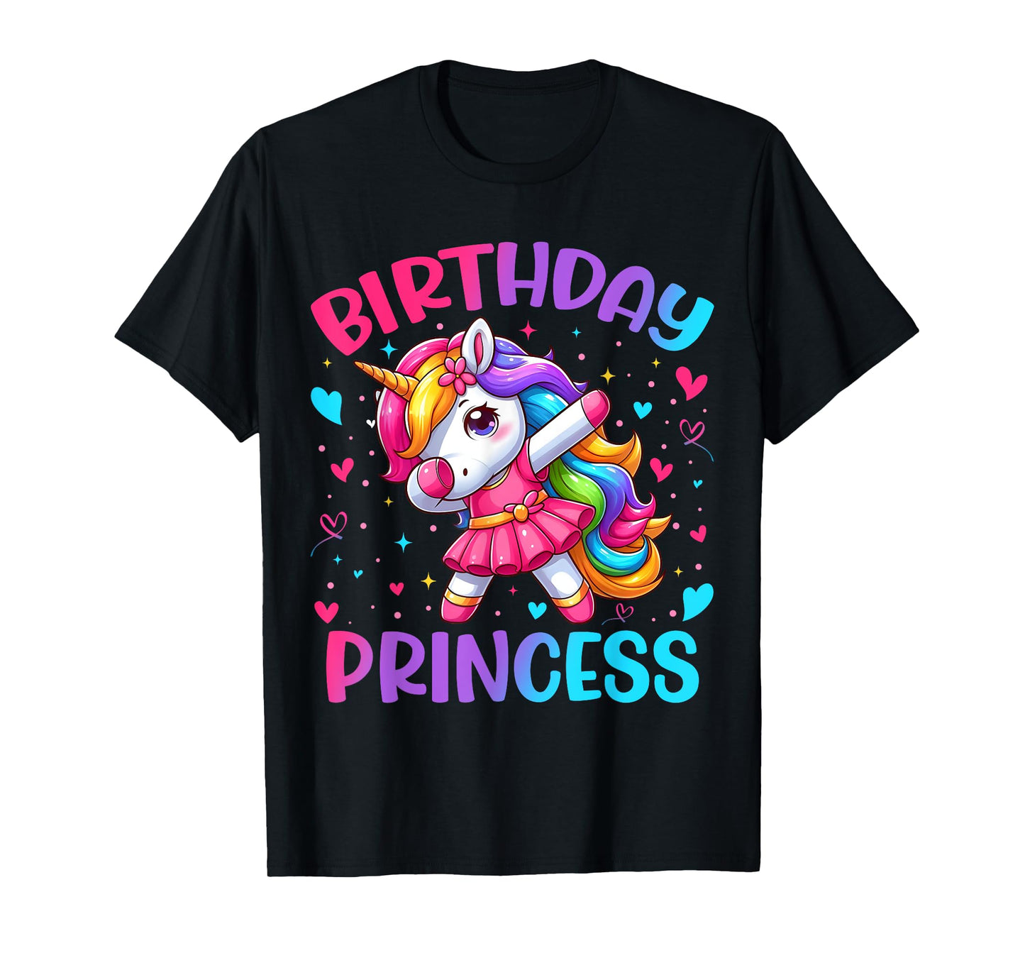 Birthday Princess Unicorn Dabbing Party Girls Kids T-Shirt
