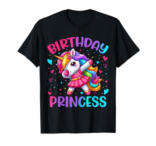 Birthday Princess Unicorn Dabbing Party Girls Kids T-Shirt