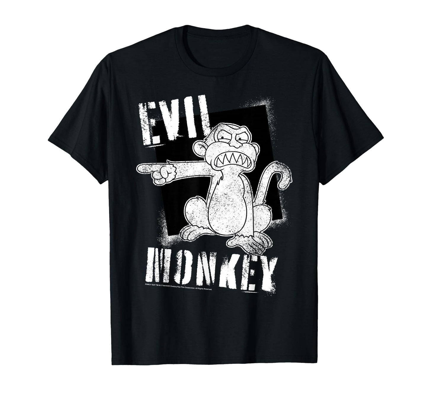 Family Guy Evil Monkey Angry Distressed Big Chest Poster T-Shirt