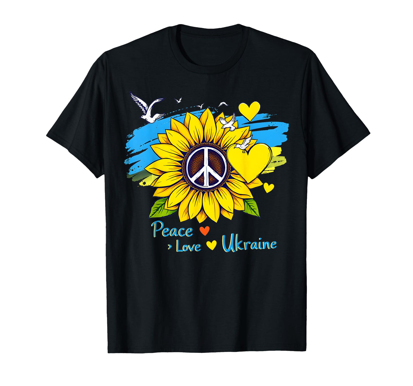 Sunflower Ukraine Flag Map Peace Love Ukraine Ukrainian T-Shirt