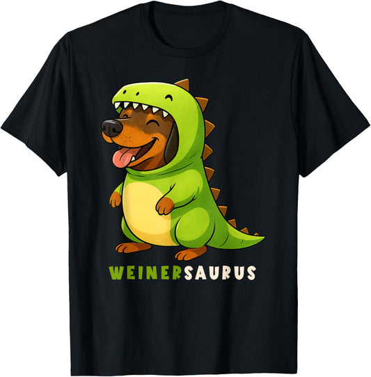 Dachshund Doxie Dinosaur Costume Trex Weinersaurus Mom Dad T-Shirt