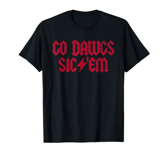 Retro Go Dawgs Sic Em Men Women Kids School Spirit T-Shirt