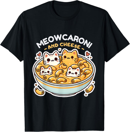 Meowcaroni and Cheese Cute Mac N' Cheese Cat Lover T-Shirt