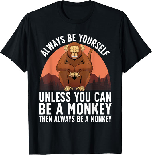 Funny Monkey Design For Men Women Kids Animal Monkey Lover T-Shirt