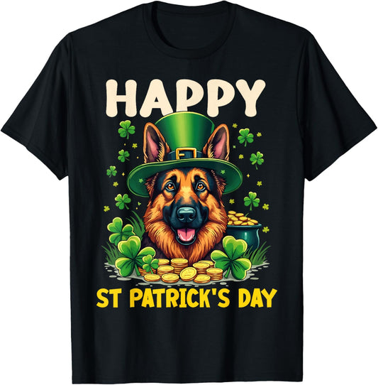Happy St Patrick's Day German Shepherd Dog Lover St Patricks T-Shirt