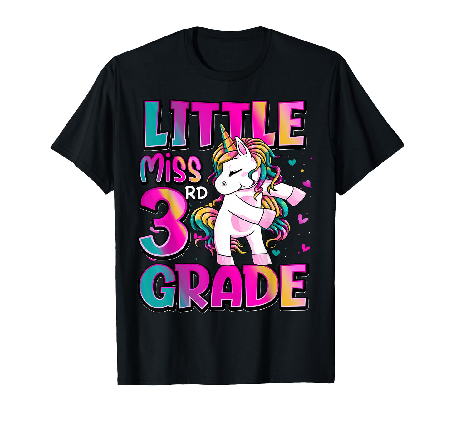 Little Miss 3rd Grade Unicorn Back To School 3rd Grade Girls T-Shirt
