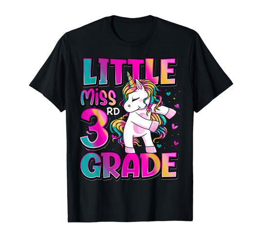 Little Miss 3rd Grade Unicorn Back To School 3rd Grade Girls T-Shirt