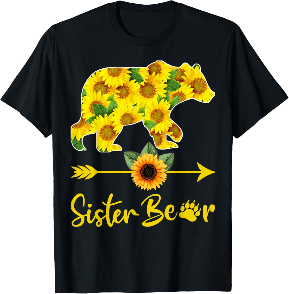 Sister Bear Sunflower Shirt Fun Mothers Day Sister Daughter T-Shirt