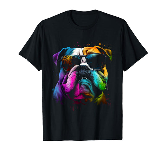 English bulldog sunglasses pet lover dog T-Shirt