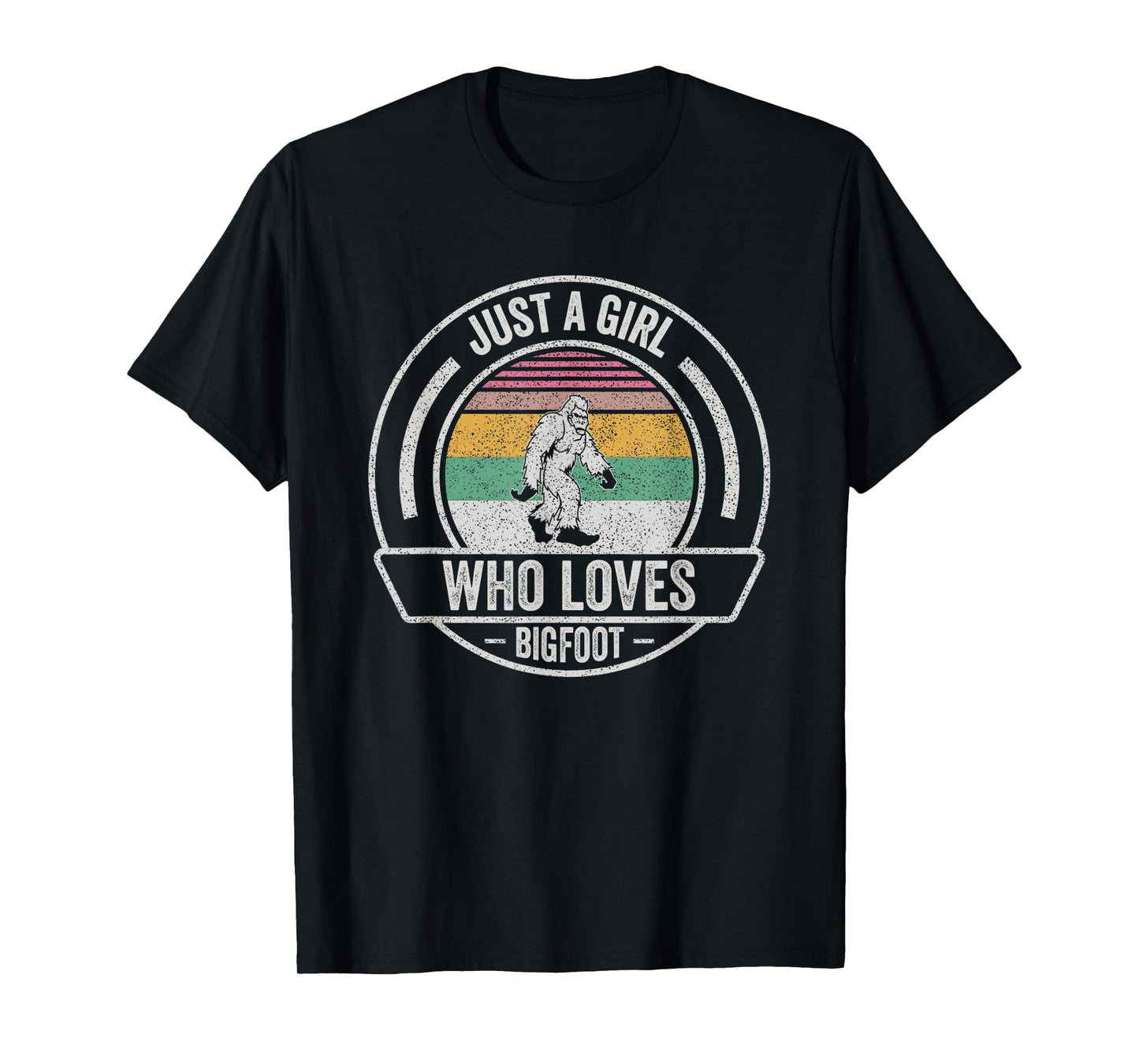 Vintage Retro Just A Girl Who Loves Bigfoot Sasquatch T-Shirt