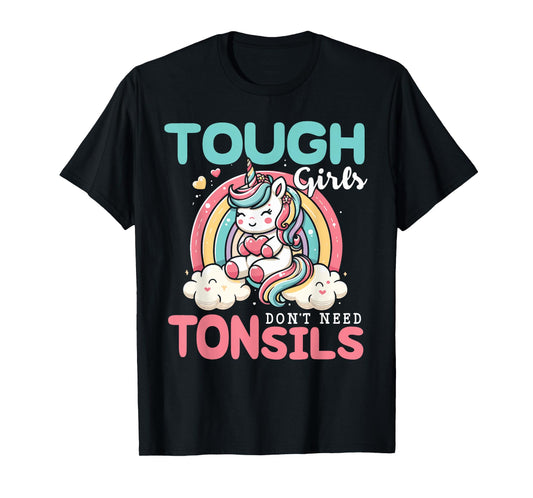 Tonsil Surgery Recovery Shirt Girls Unicorn Tonsil Removal T-Shirt