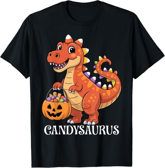 Candysaurus Candy Corn T-Rex Dinosaur Halloween Toddler T-Shirt