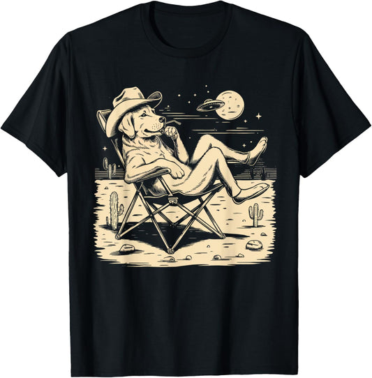 Howdy Golden Retriever Western Cowboy Vintage Dog Lovers T-Shirt