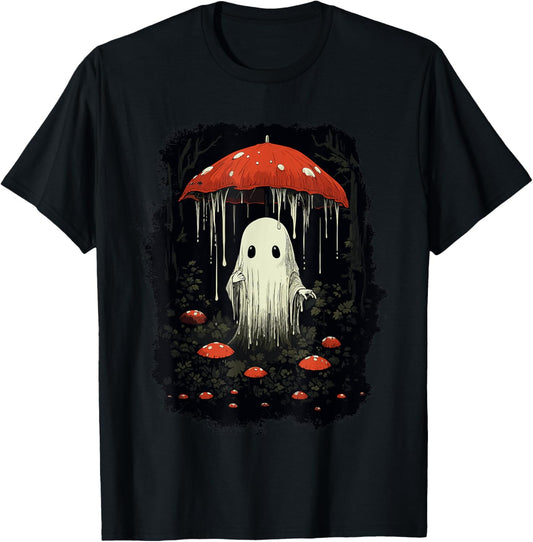 Halloween Cottagecore Ghost Mushroom Spooky T-Shirt