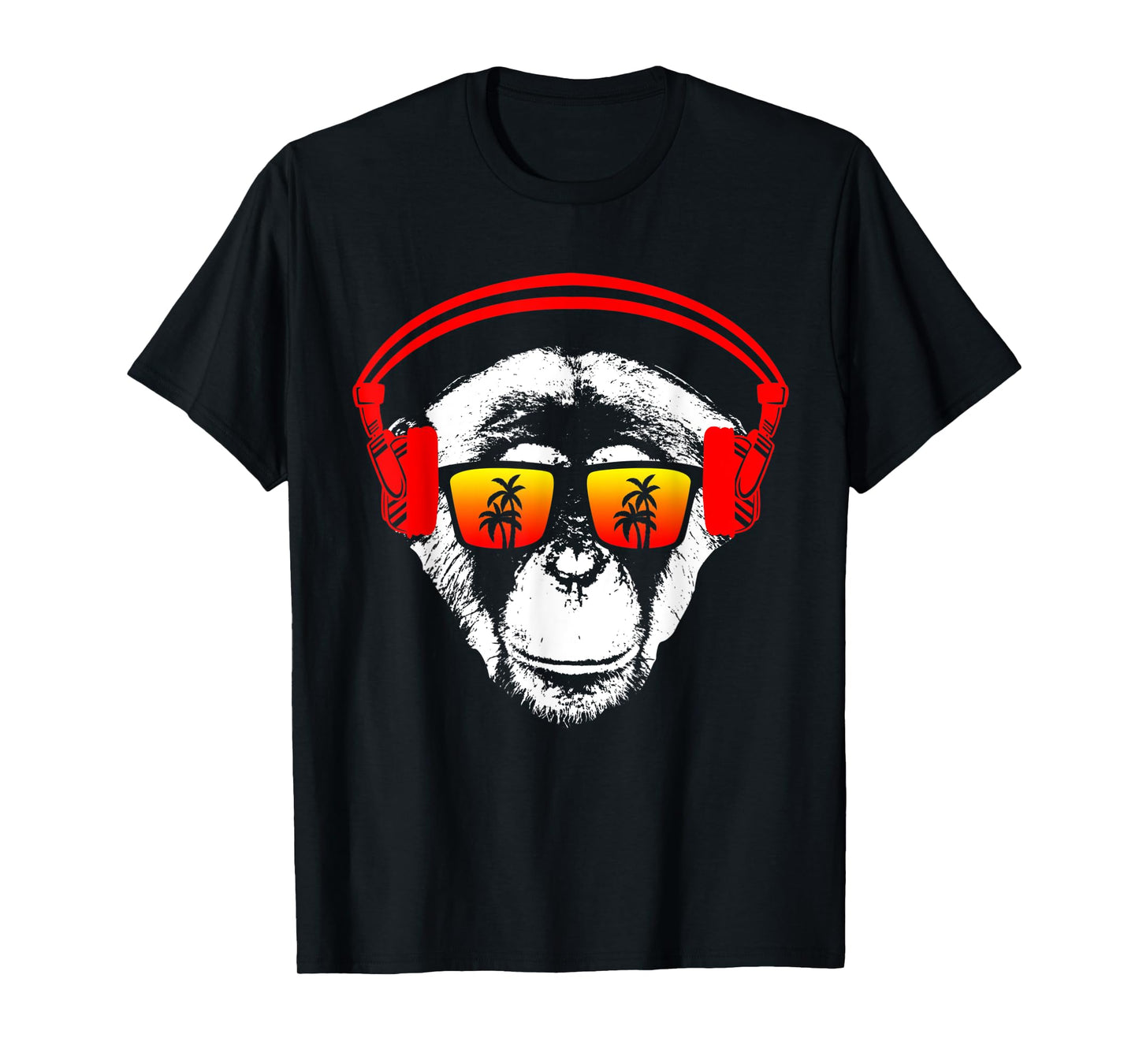 Monkey Cooler Monkey DJ Headphones Sunglasses Party Music T-Shirt