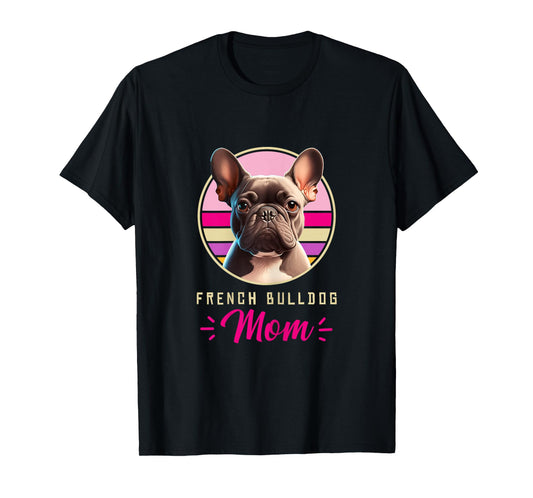Funny French Bulldog Retro Outfits Clothes Frenchie Dog Mom T-Shirt
