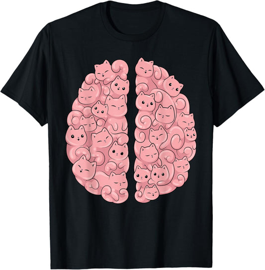Funny Cat Shirt Brain Cat Anatomy Neuroscience Neurologist T-Shirt