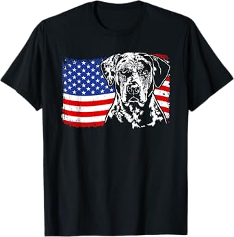 Proud Catahoula Leopard Dog American Flag patriotic dog gift T-Shirt