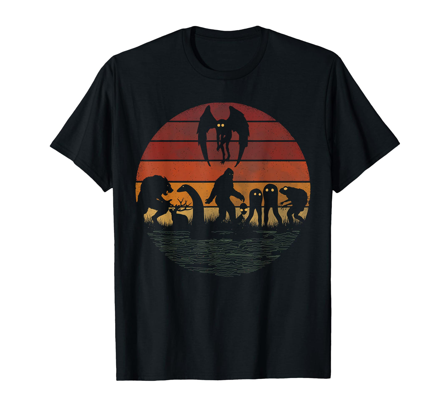Bigfoot Sasquatch Loch Ness Monster Mothman Funny Cryptid T-Shirt