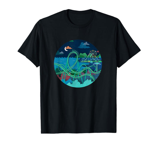ArtofClaire Raptor Roller Coaster T-Shirt - Unisex-Kids, Black, Small