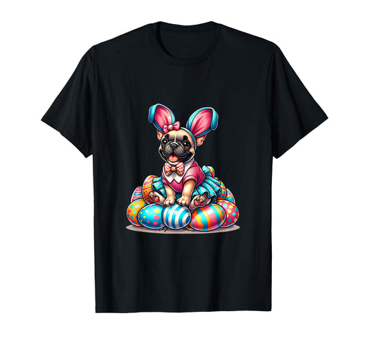 Funny Easter Day French bulldog Bunny Costume T-Shirt for Men Women Kids