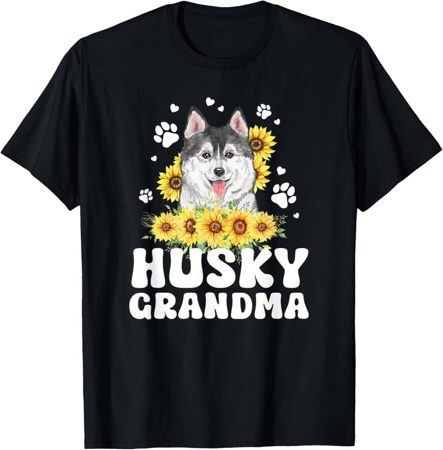 Husky Grandma Of A Husky Grandmother Sunflower T-Shirt