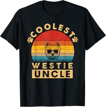 Vintage Coolest Westie Uncle Funny Gifts Westie Dog Lover T-Shirt