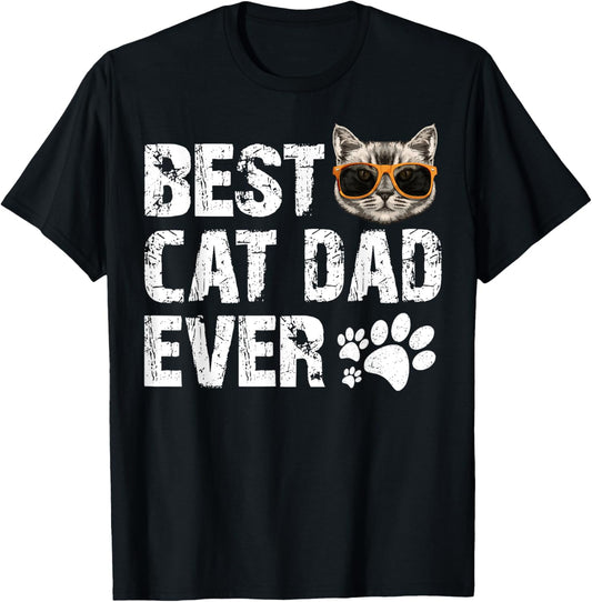 BEST CAT DAD EVER Kitten Cat Daddy Gift Vintage Retro T-Shirt