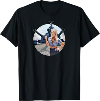 Pin up Girl Navy WWII Vintage Poster T-Shirt