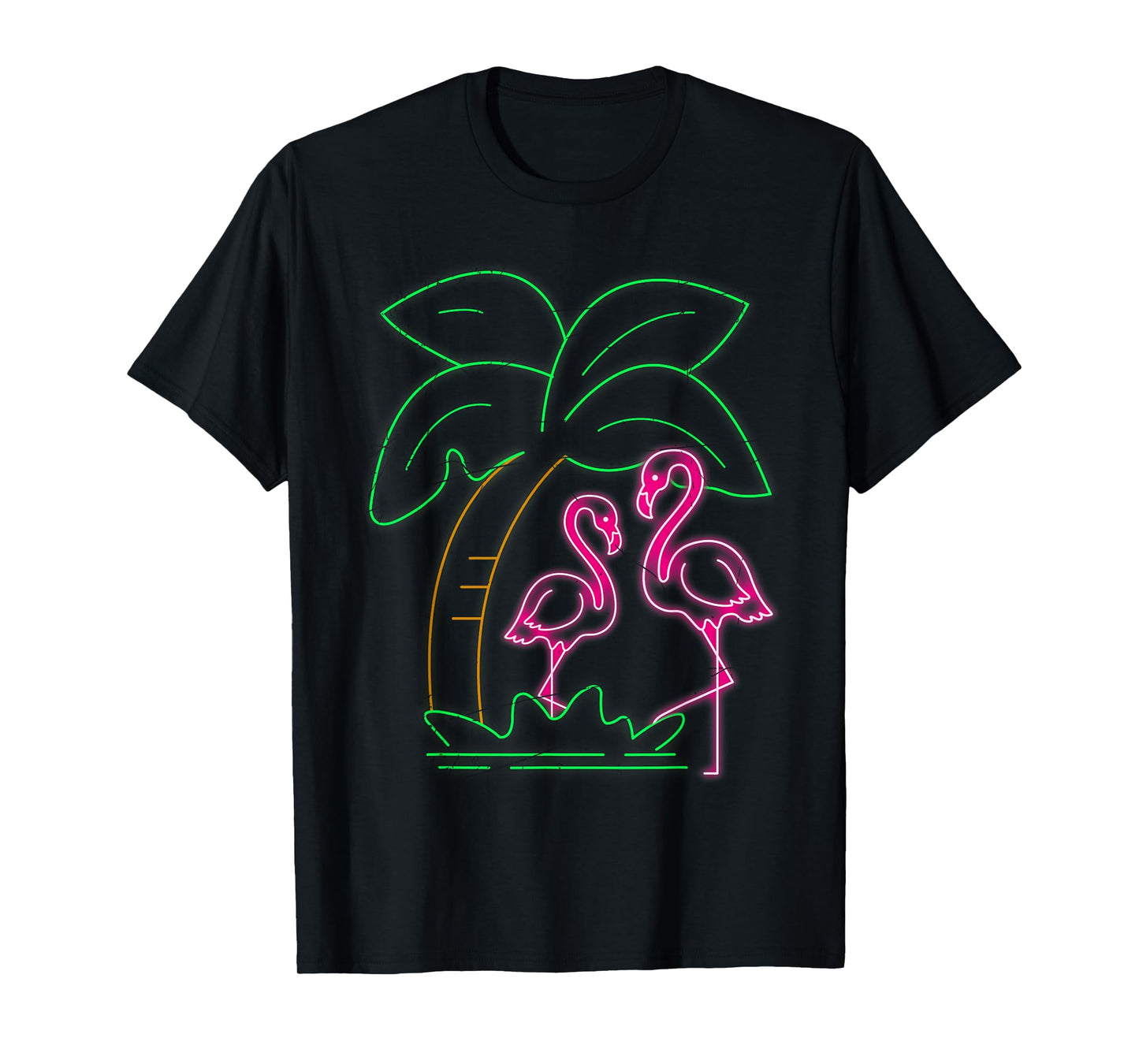 Exotic Bird Flamingos Tropical Animal Palm Tree Flamingo T-Shirt