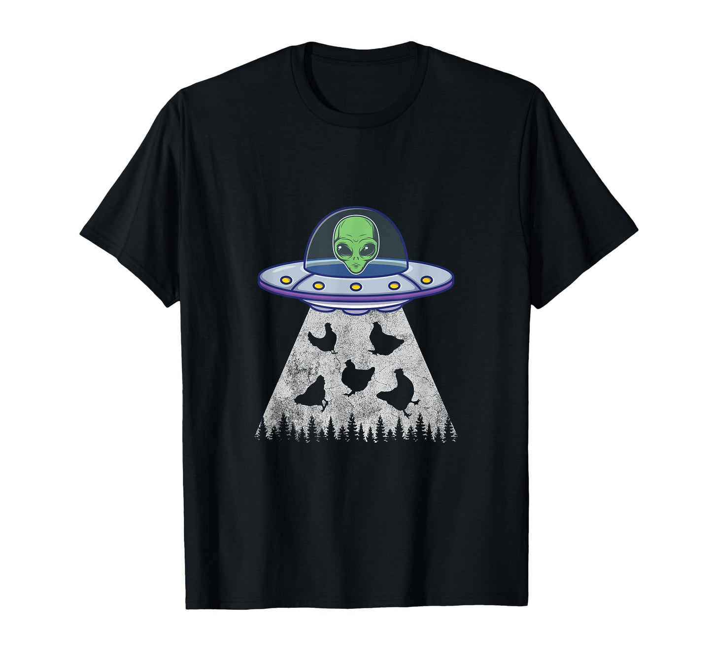 Chicken Abduction Funny UFO Alien Lover Vintage Distress T-Shirt