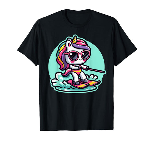 Waterski Girl Waterskier Unicorn Waterski T-Shirt