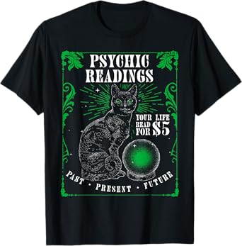 Psychic Readings Cat Fortune Teller Spiritual Reader T-Shirt