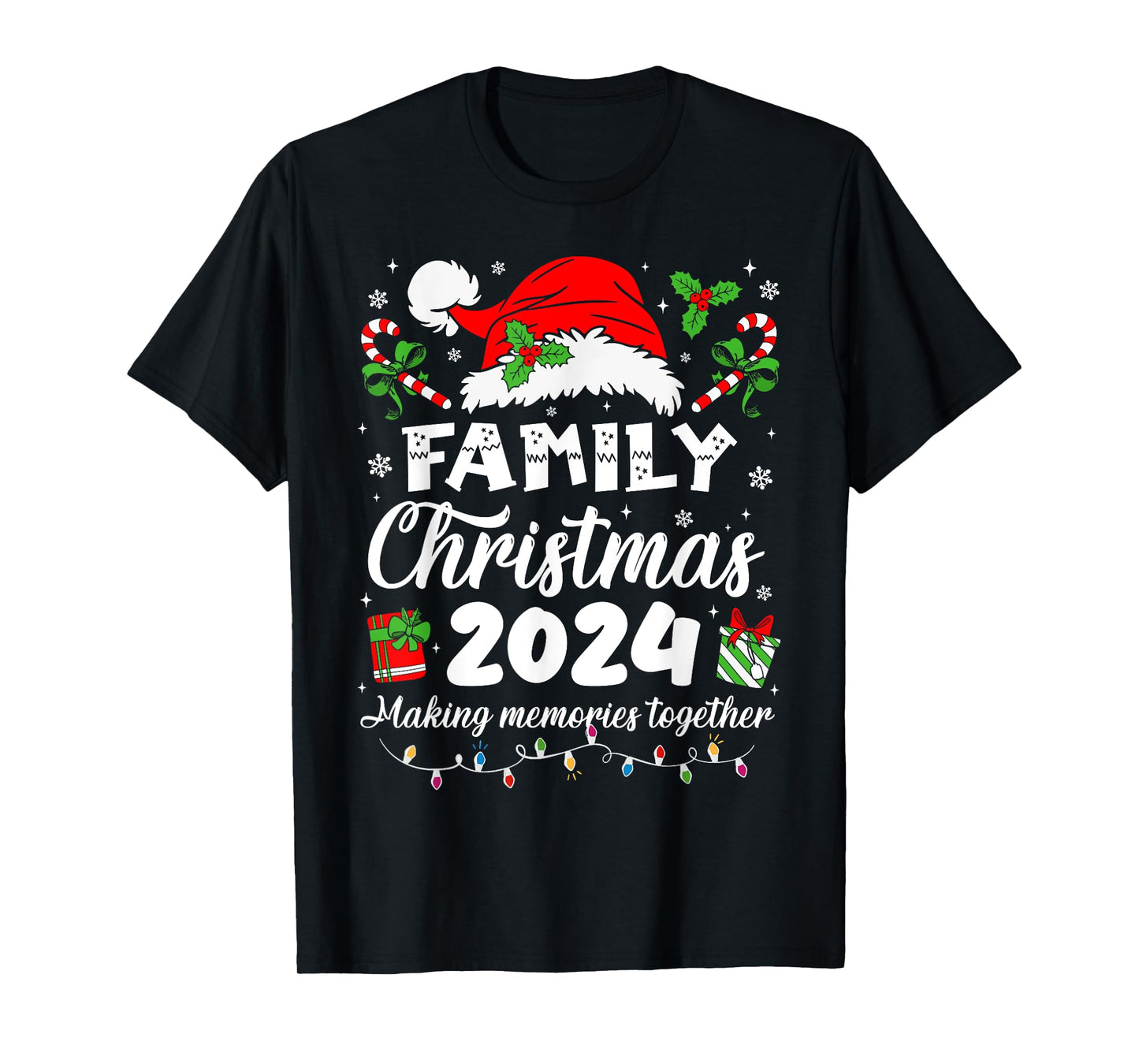Family Christmas 2024 Matching Squad Santa Elf Pajama Xmas T-Shirt