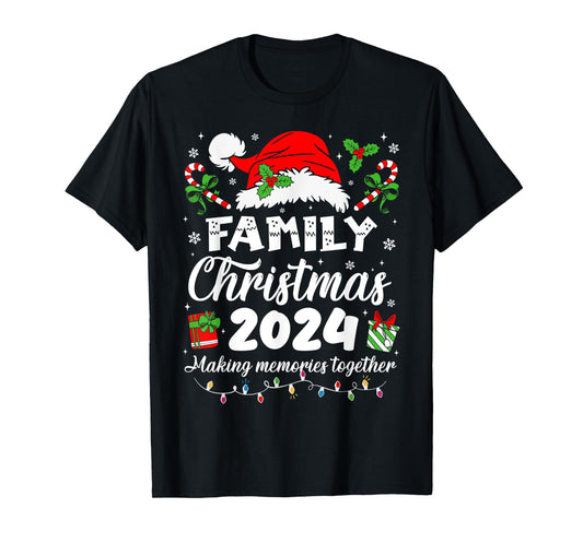 Family Christmas 2024 Matching Squad Santa Elf Pajama Xmas T-Shirt