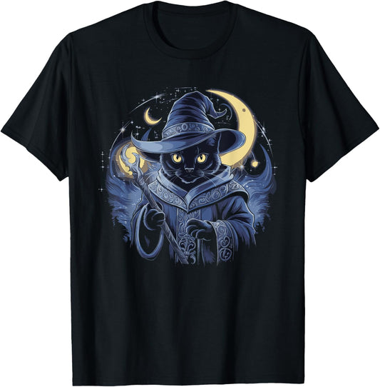 Black Wizard Cat T-Shirt