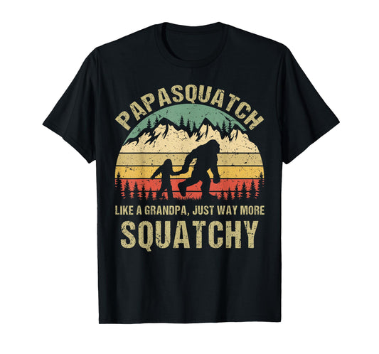 Retro Papa Squatch Like A Grandpa Funny Bigfoot Sasquatchy T-Shirt