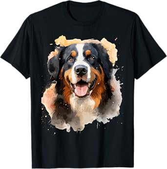 Bernese Mountain Dog Lovers Pop Art Bernese Mountain Dog T-Shirt