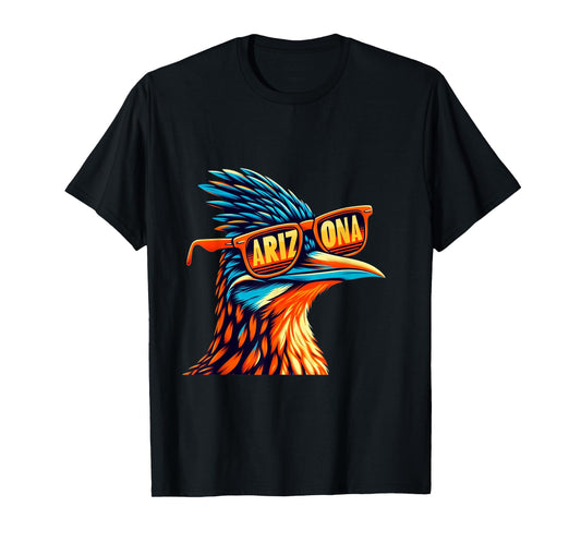 Arizona Roadrunner in Retro Sunglasses Southwest Desert Bird T-Shirt