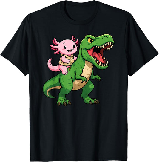 Funny Axolotl Dinosaur Trex Zoo Animal Lover Boys Girls Kids T-Shirt