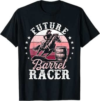 Future Barrel Racer Cute Cowgirl Barrel Racing Rodeo Girls T-Shirt